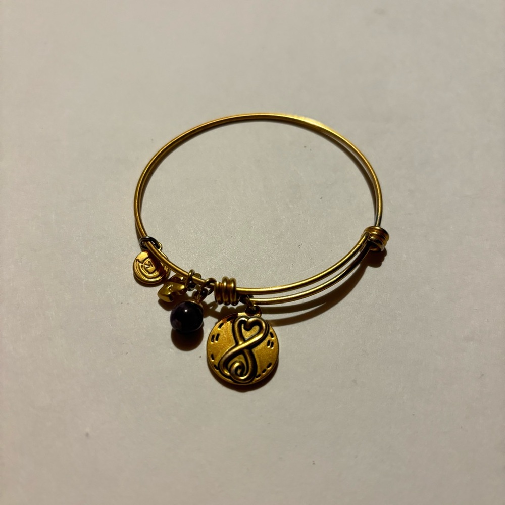 gold ‘love this life’ always sisters bangle